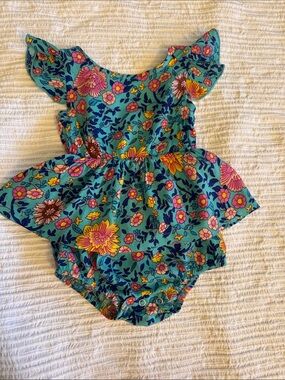 Infant Retro Baby Girl Summer Romper sz 3 6 months